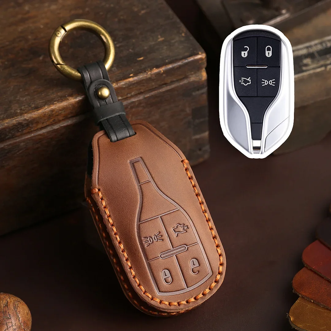 

1pc Car Remote Key Case Protective Cover Holder Shell Fit For Maserati Levante Ghibli Quattroporte Granturism Grancabrio