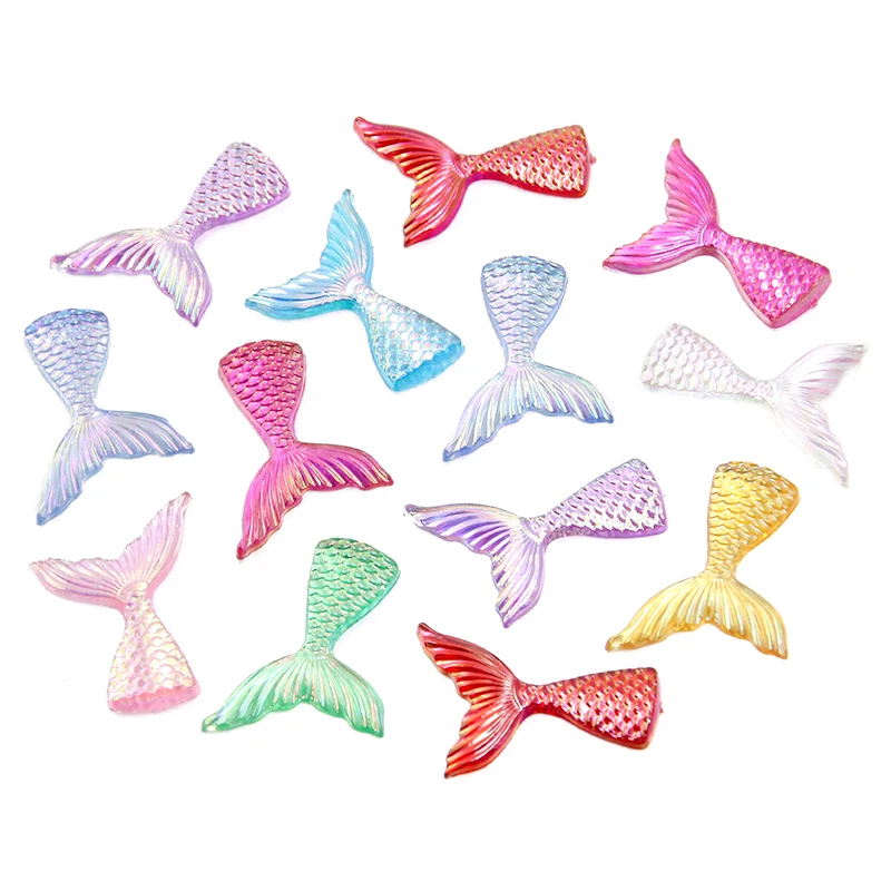 

20-Pack 9-Color 22x28mm Mermaid Tail Acrylic Patches for DIY Phone Cases, Refrigerator Stickers,, and Jewelry Accessori