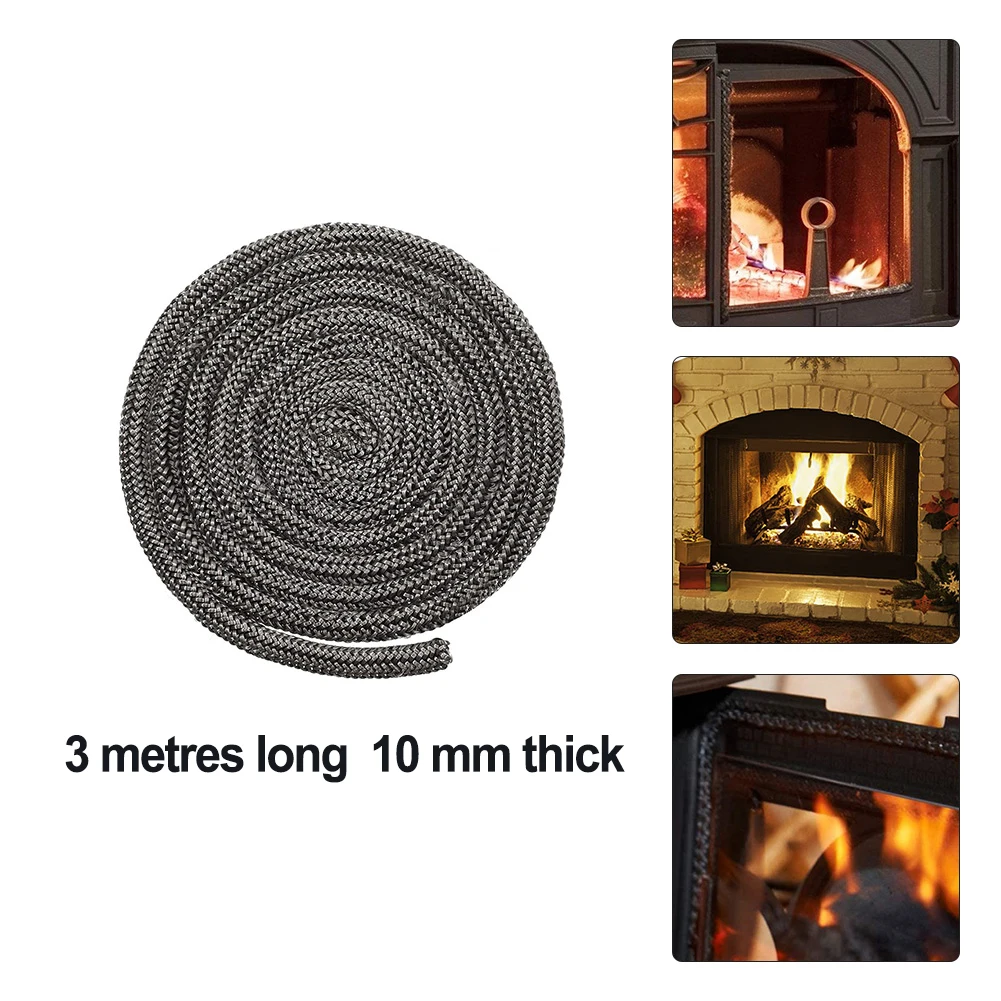 Fiberglass Rope Premium Fireplace and Oven Door Sealing Rope 10mm Diameter 118 inch Length Reliable Performance