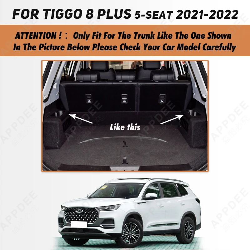 Auto Full Coverage Trunk Mat For Chery Tiggo 8 Plus 5/7-Seat 2021 2022 Car Boot Cover Pad Cargo Interior Protector Accessories