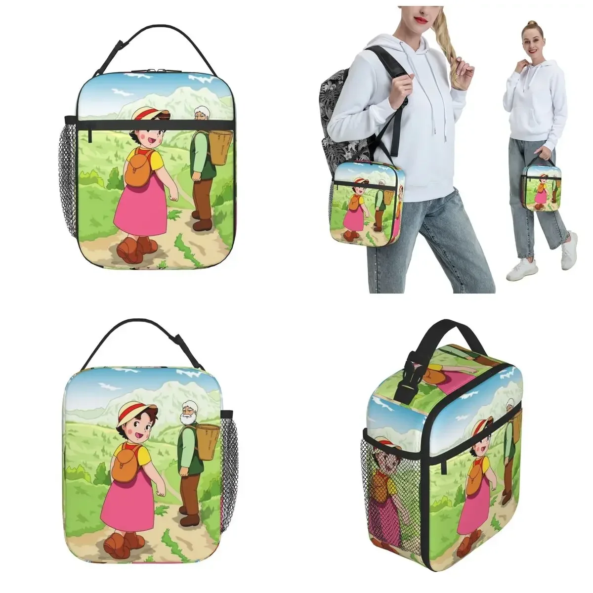 Heidi And Grandfather Insulated Lunch Bags The Girl From The Alps Food Bag Portable Cooler Thermal Lunch Boxes For Picnic