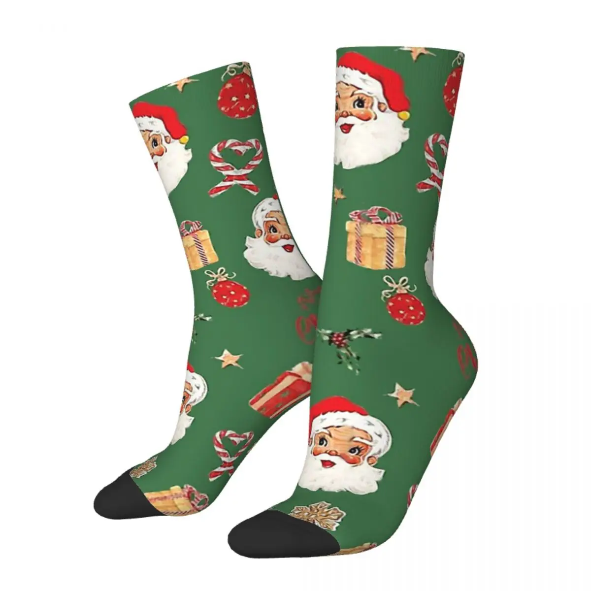 

Crazy Sock for Men Ho Ho Ho Santa Claus Hip Hop Harajuku Merry Christmas Seamless Pattern Printed Boys Crew Sock Novelty Gift