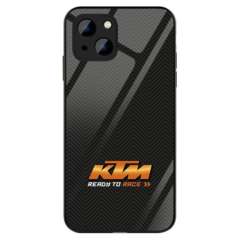 حافظة هاتف محمول من الزجاج المقسى بشعار KTM حافظة هاتف حديثًا لهاتف آيفون 16 15 14 13 12 11 Pro Plus Promax 7 8 Plus SE2 SE3 X XS Xr #2