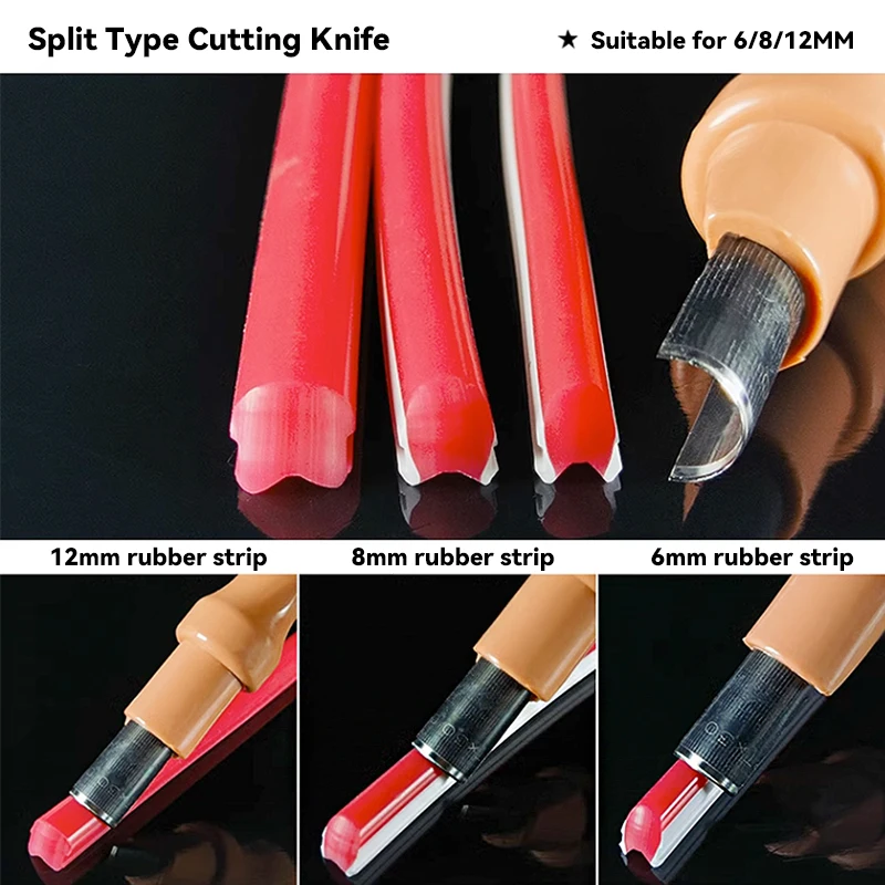 Ferramenta de corte de tira de silicone dividida com luz neon LED ângulo reto ou canto arredondado para ferramenta de gravação manual