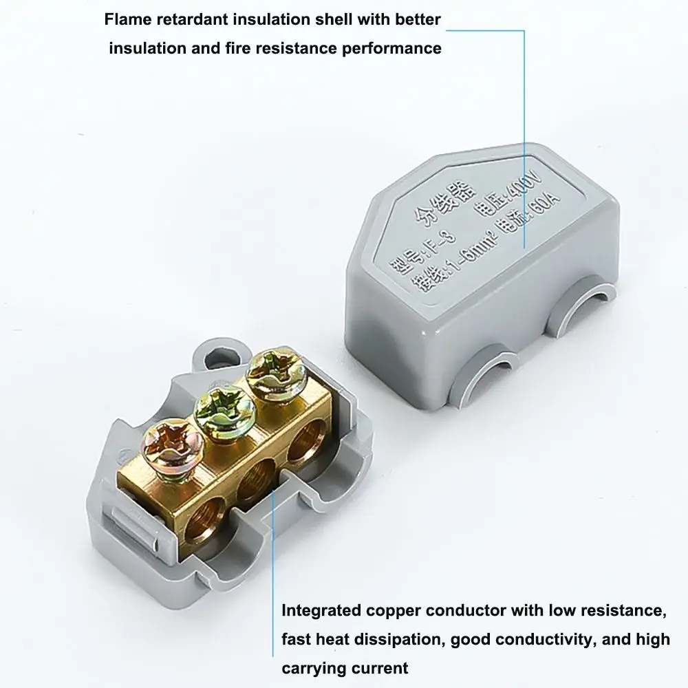 Quick Electrical Cable Splice High Power High Power Splitter Conductor Brass Quick Terminal Block Fast Connector Electrical
