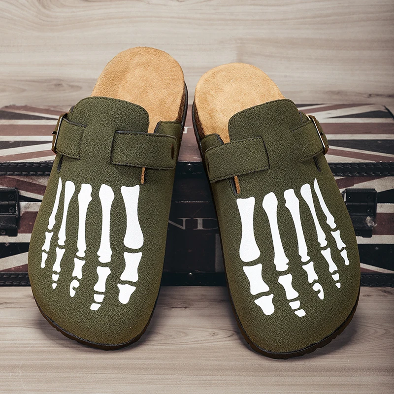 Neue modische Unisex-Hausschuhe mit runder Schnalle und halbgeschlossenem Design, attraktive und vielseitige Retro-Trend-Pantoffeln, einfach anzuziehen und auszuziehen, perfekt zum Ausgehen, modische Hausschuhe, bequeme Freizeitpantoffeln, für alle Jahreszeiten geeignet, Unisex-Stil – Detail 4