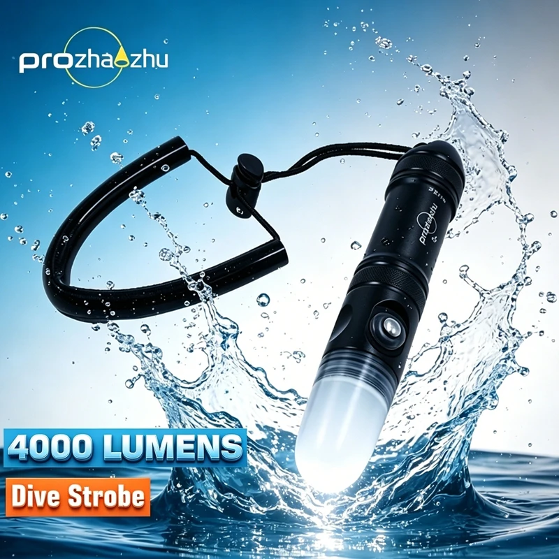 PROZHAOZHU DL-XS06 4000LM Magnetic Dive Strobe Beacon IP68 100M