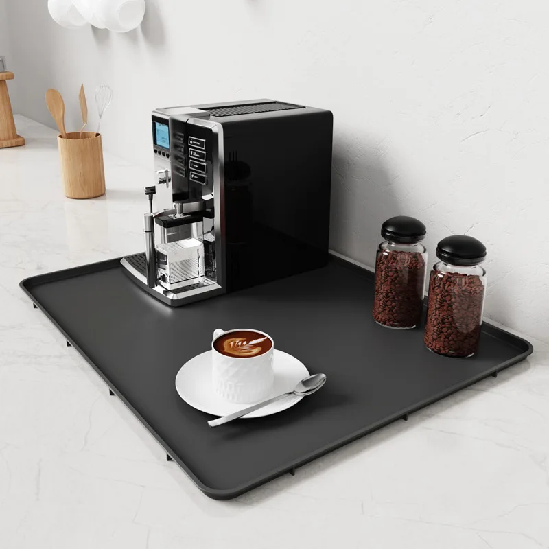 Silicone Coffee Mat,Bar Counter, Table, Anti-slip, Heat-insulating, Lip-shaped Tray,Coffee Cup Drying Base Pad Multi-functional