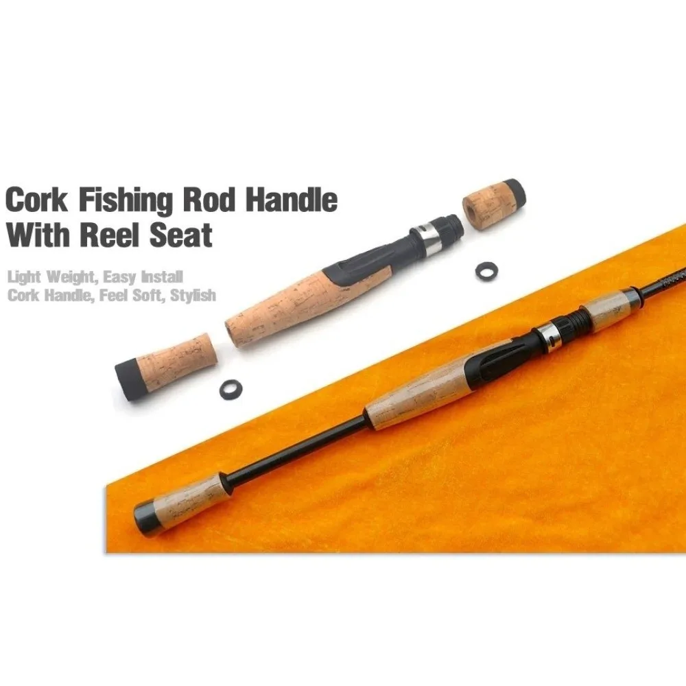 

1set Rod Handle Composite Cork Casting Reel Seat Split Grip Design Fishing Rod Handle Split Grip Tackle Replacement