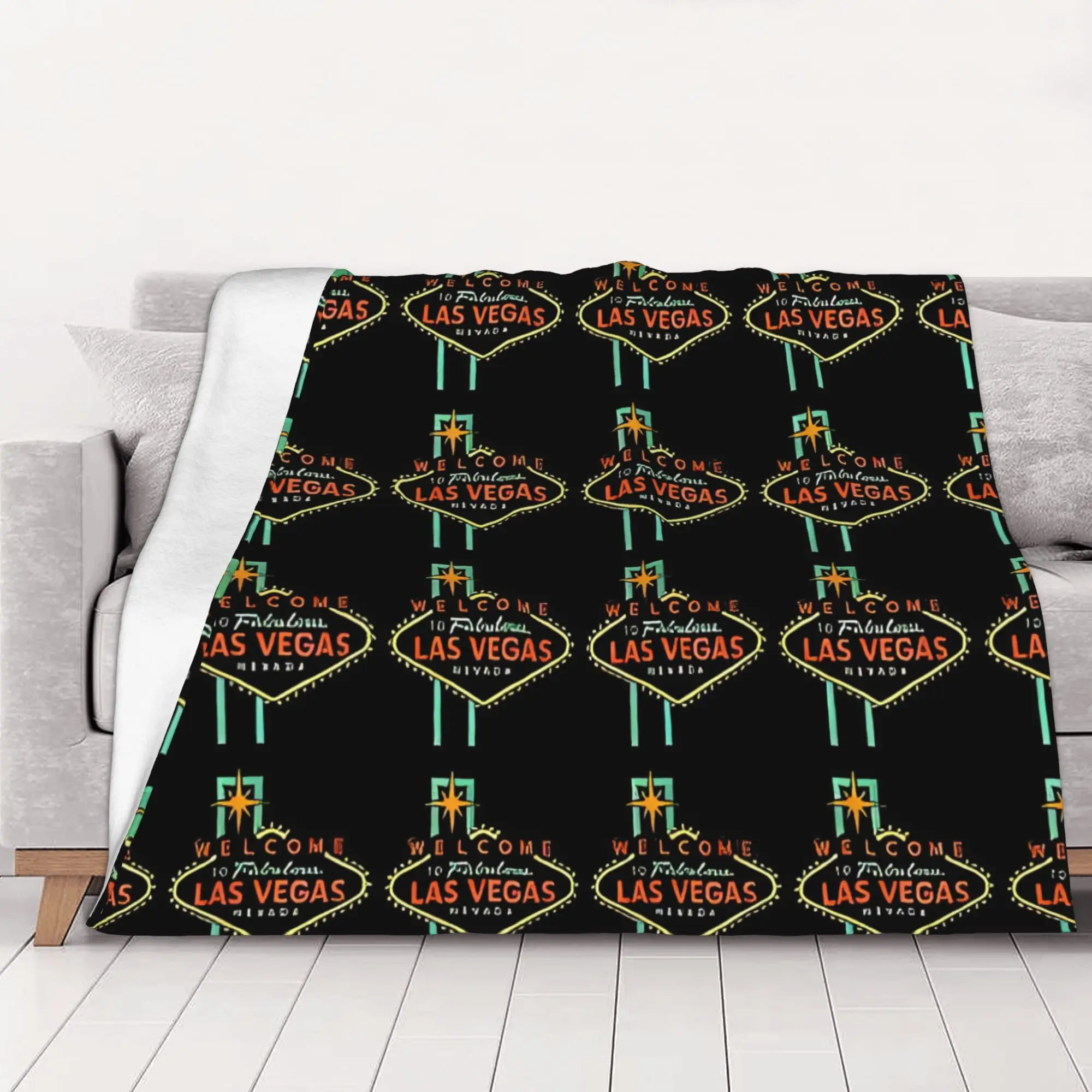 1PC home Cutecore Classic Fabulous Las Vegas Blanket Super Cosy Plush Home Living Room Sofa halloween