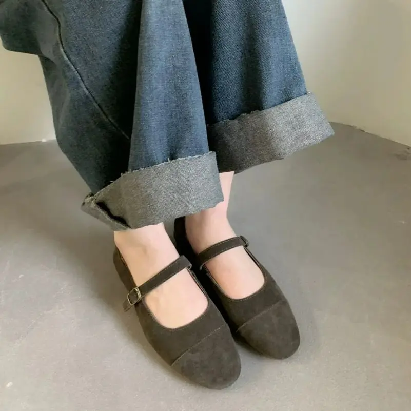 Bailamos 2024 Spring New Women Flats Fashion Round Toe Ladies Shallow Mary Jane Shoes Soft Flat Heel Ballerinas Shoe Mujer 40