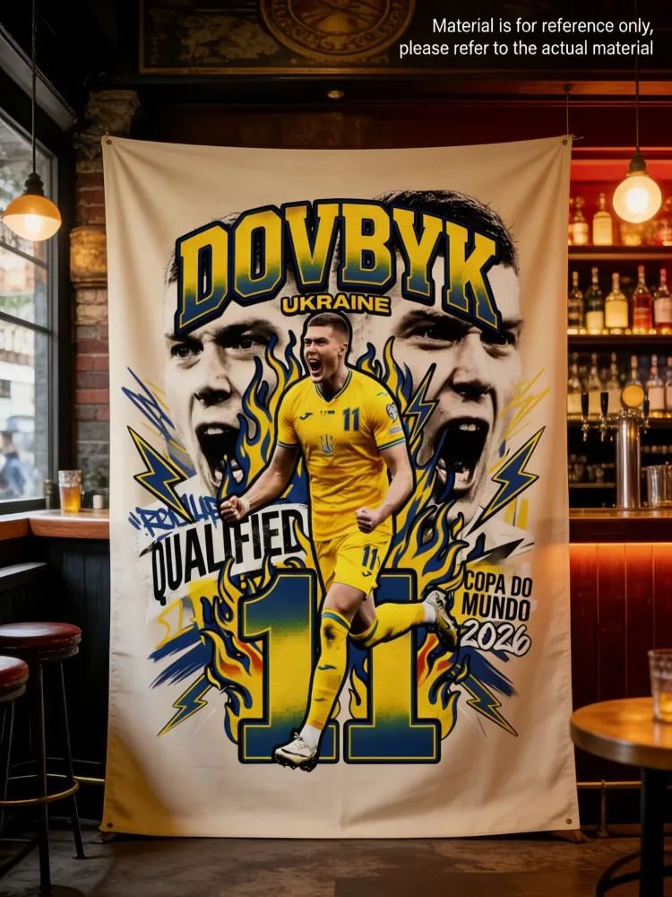 Soccer Player Tapestry Dovbyk Ukraine National Team Wall Art for Bar