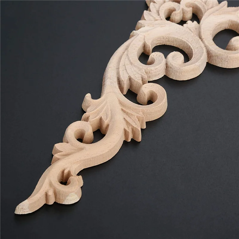 

AB15-32Pcs Wood Carved Corner Onlay Applique Unpainted Frame Cupboard Cabinet Decal For Home Furniture Decoration 15Cm