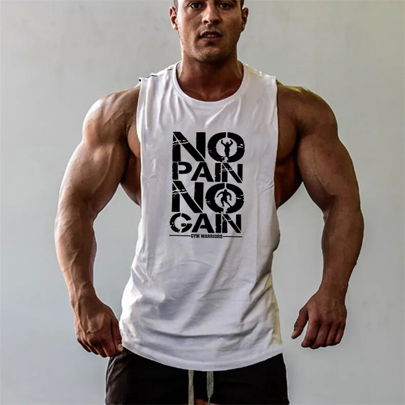Summer Gym Fitness Workout Muscle Vests Cotton Breathable Open Side Dot Tank Tops Mens Bodybuilding Sleeveless Casual T-shirts