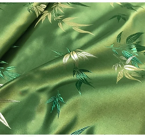 mylb Bamboo leaf fabric imitate silk Brocade Fabric Damask Jacquard Upholstery Furnishing patchwork fabric sewing tissue 75*50cm