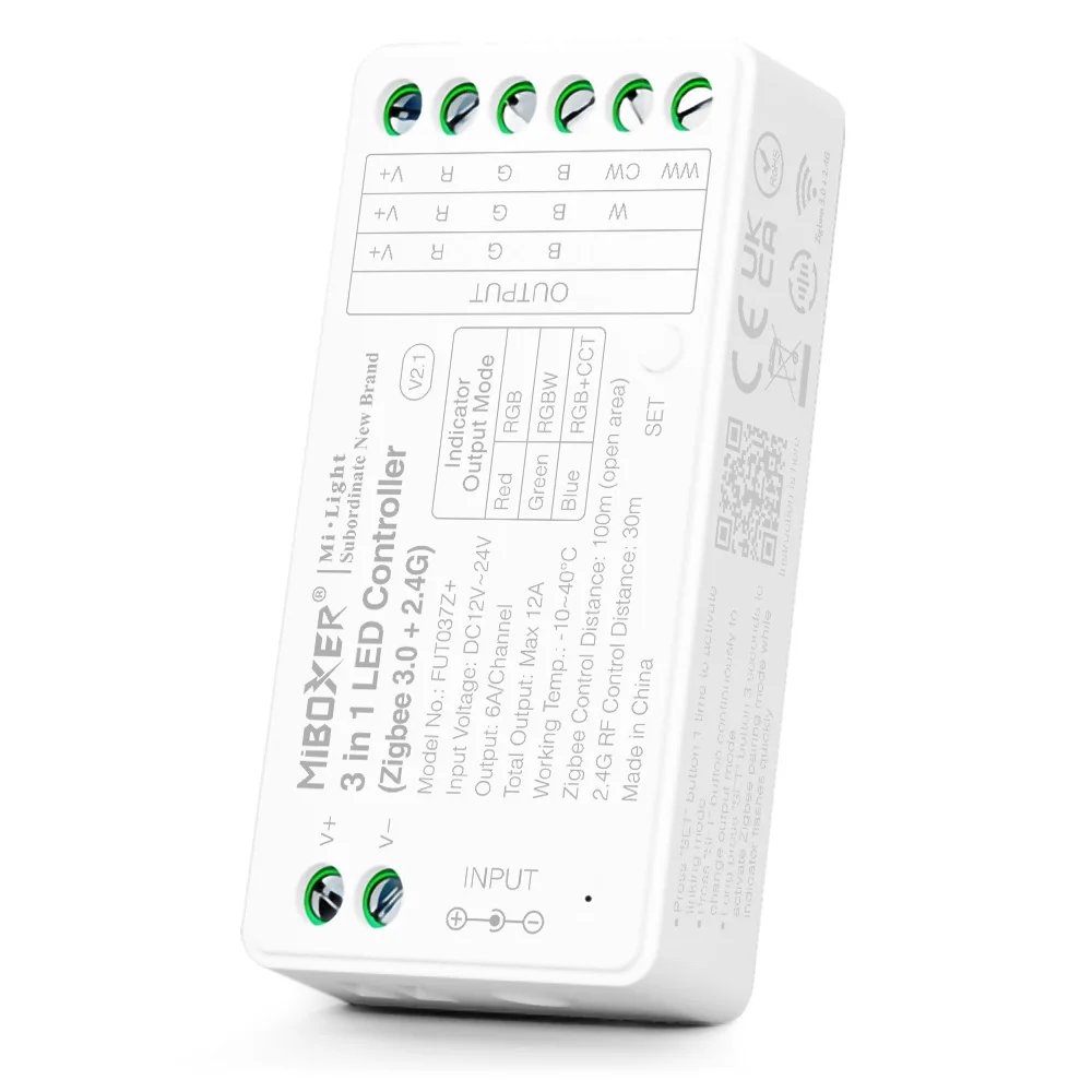 MiBOXER Zigbee 3.0 FUT035Z+ For CCT Single Color FUT037Z+ For RGB RGBW RGB+CCT LED Strip Contoller DC12-24V 12A 20A 30A 2