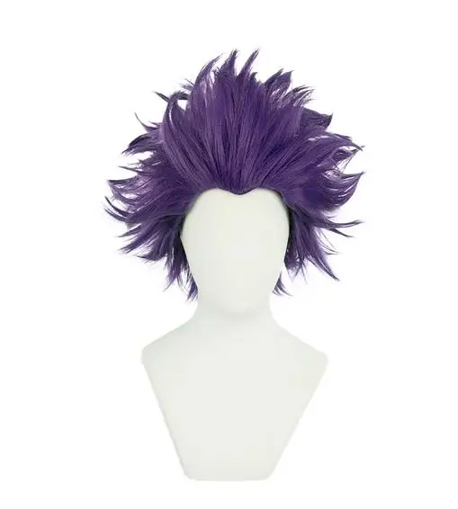 10Inch Synthetic Hair Purple Short Straight Shinsou Hitoshi Cosplay Wig for Halloween Christmas School Thanksgiving Day