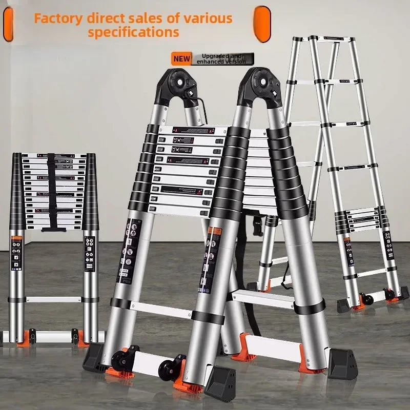 

Телескопическая лестница из алюминиевого сплава, многофункциональная шарнирная лестница-стремянка, складная алюминиевая лестница, бамбуковая лестница-стремянка, прочная.