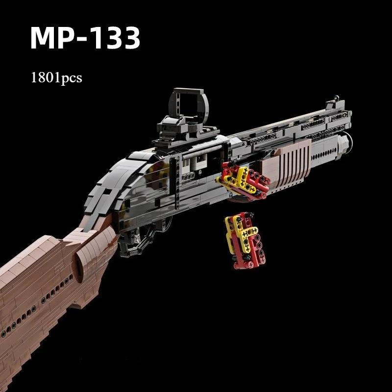 

MOC Technology Building Block Gun Toy High Difficulty Shootable Ejectable Shell Shotgun Boy's Advanced Bricks Collectible Toy