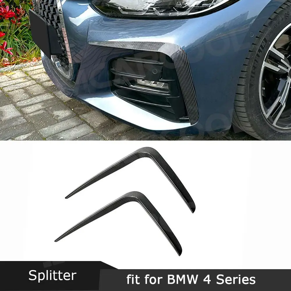 

JMCARCOOL Fog Lamp Fins For BMW 4 Series G22 G23 G26 M Sport 2021 + Front Bumpers Air Vent Trim Spoiler Canards Splitters