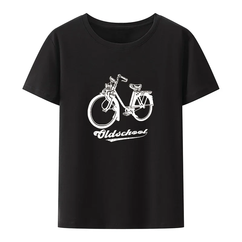 heavyweight Retro Velo Solex Bike Modal Print Tees Men Summer Short-sleev Loose Breathable Graphic Nostalgia Casual Camisetas