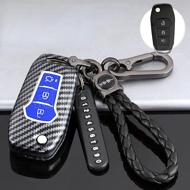 الكربون Filp سيارة مفتاح بعيد غطاء لفورد فيجو 2017 مونديو 5 Ecosport فييستا Mk8 ايفرست رينجر فيوجن كوغا مرافقة F150 #4