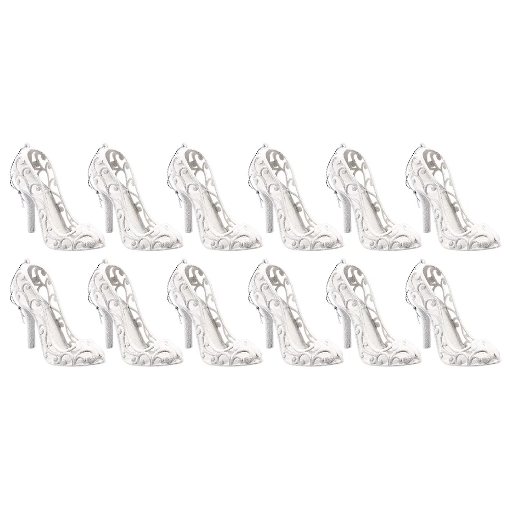 

12 Pcs Christmas Tree Pendant High Heel Ornament Topper Favors Decoration Charm