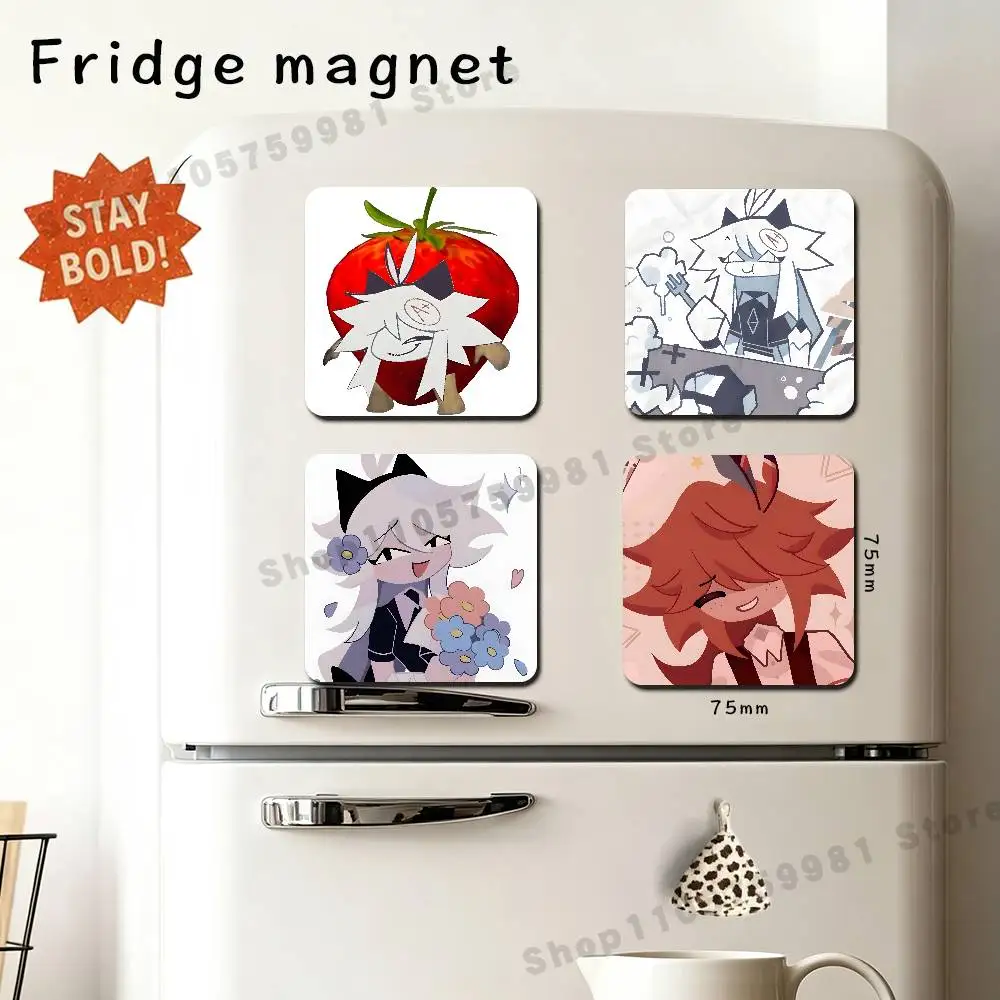 Alice Oliver Agetha Engel circle FPE Refrigerator Magnetic Sticker Fridge Magnets Adhesive to Metal Surfaces Square Cartoon