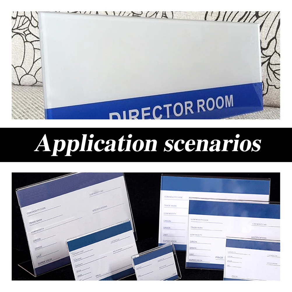 

3 Pcs Acrylic Display Stand 110x85mm Horizontal Shelf Advertising Clip Label Flyer Display Card Rack Sign Holder