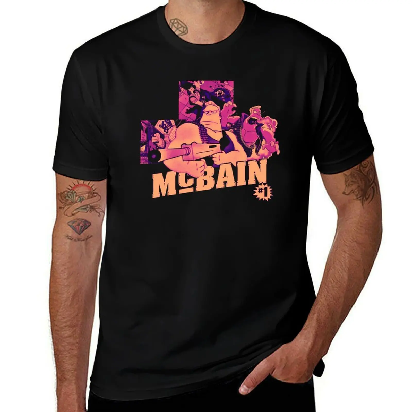

MCBAIN - ACTION MOVIE T-Shirt funny meme t-shirts oversized graphic tee customs design your own mens clothes