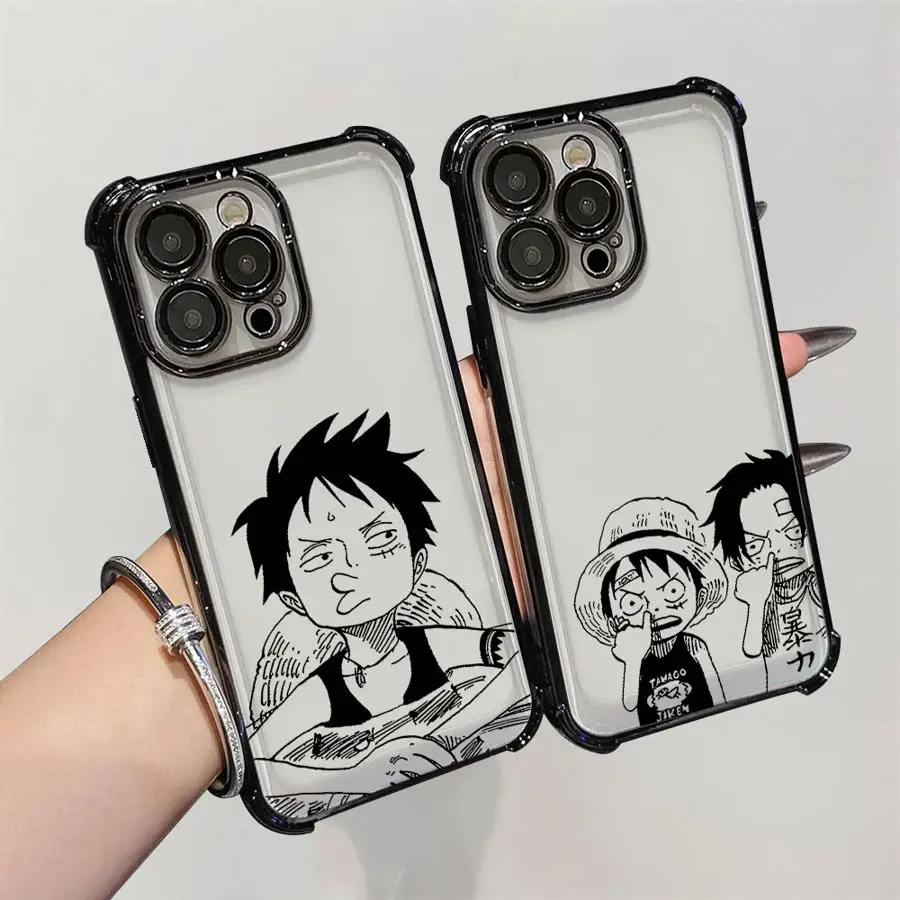 Coque Luffy une pièce de dessin animé, étui souple pour iPhone 12 11 13 15 Plus 14 16 Pro Max 17 Air