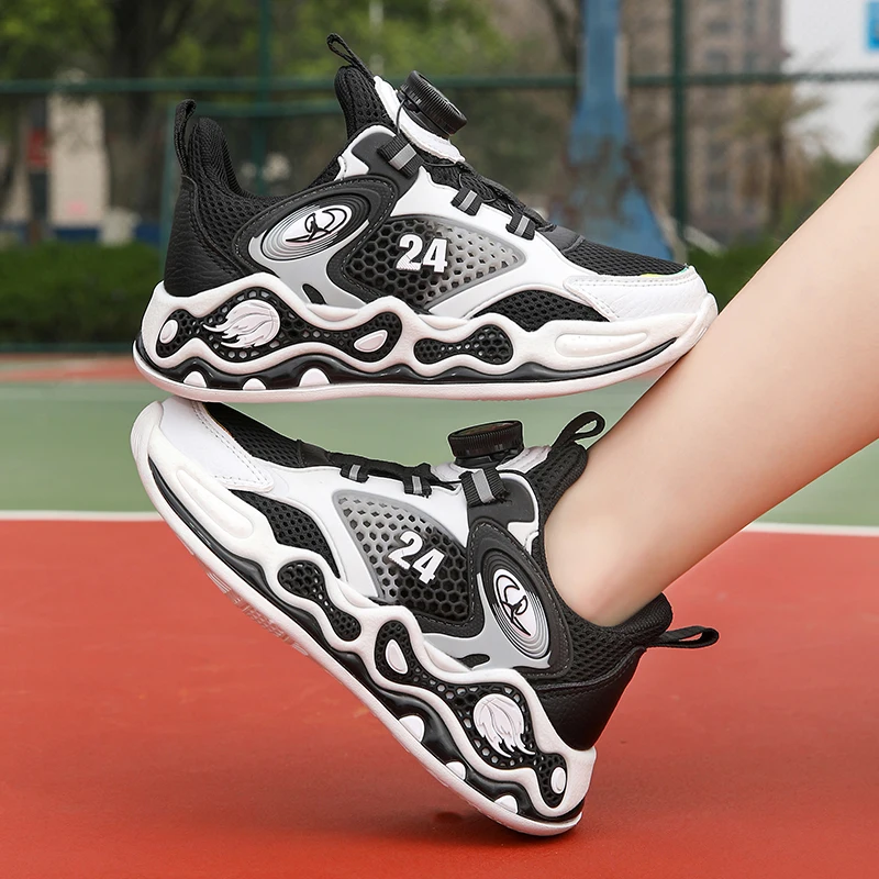 

Children Basketball Shoes for Boys Girls Kids Teenagers Breathable Non-slip Lace Up Indoor Outdoor Training Sneakers Tennis Shoe
