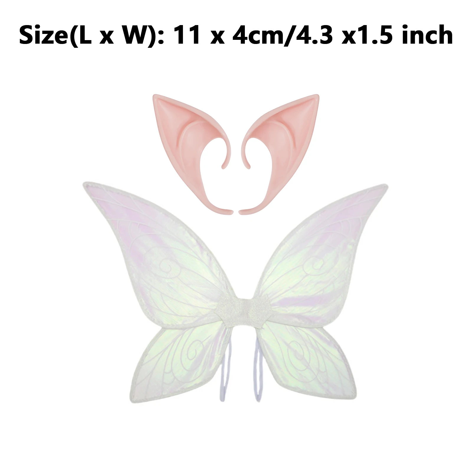 

Kid Girl Halloween Fairy Princess Angel Cosplay Accessories Butterfly Fairy Wings Ears Theme Party RolePlay Fancy Show Stagewear