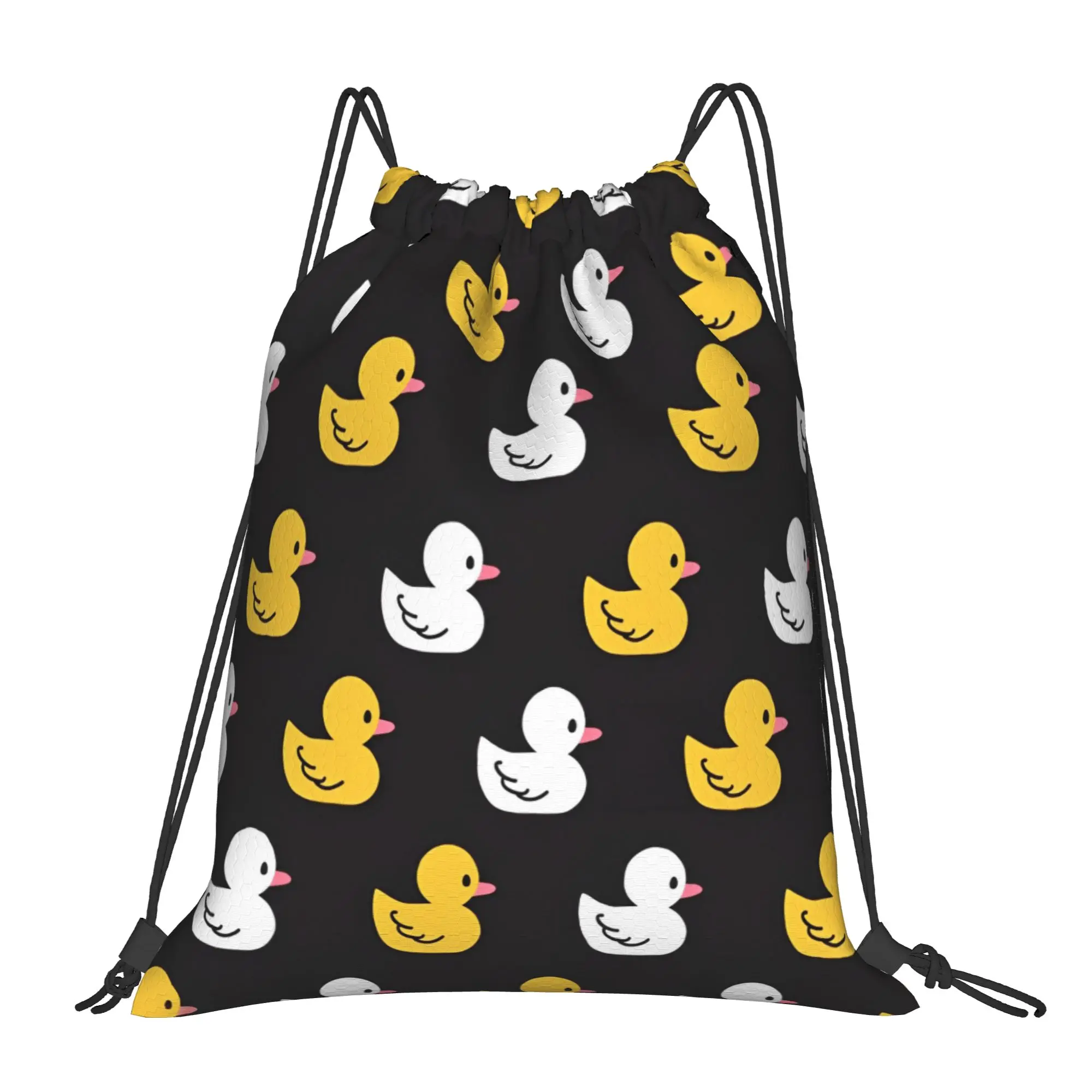 Cute Duck Cartoon Drawstring Backpack Sports Gym Bag Water Resistant  String Sackpack for Running 36cm (W) x 43cm (H)