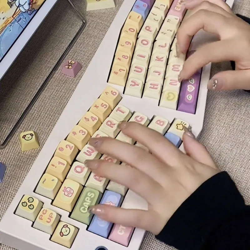 For MOA Height 124 Keys PBT Material Cute Mechanical Keyboard Small Full Set of Keycaps