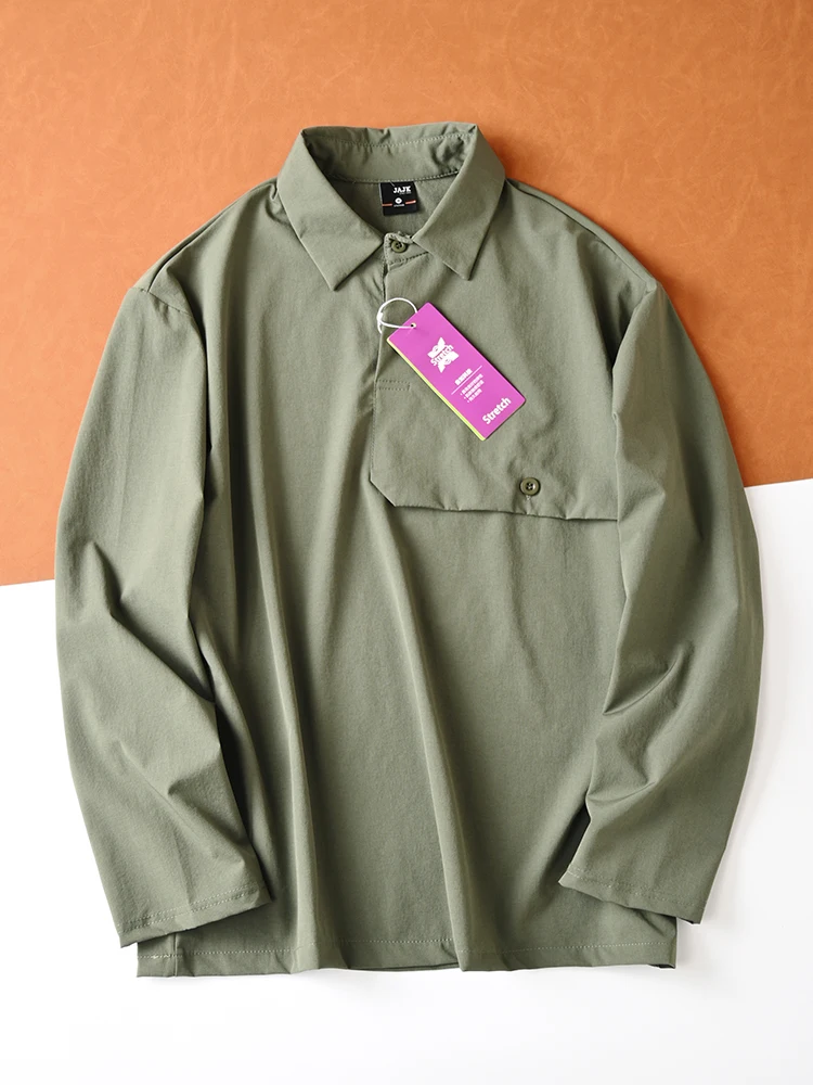 Men's Casual Long Sve irt Qui Dry Breathable Outdoor Elastic T-irt Comfortable Spring Season Regular Fit Other ...