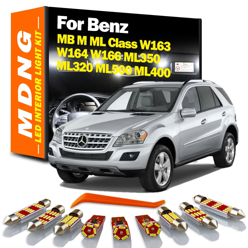 MDNG Canbus Car LED Interior Light Kit dla Mercedes Benz MB M ML Class W163 W164 W166 ML350 ML320 ML500 ML400 Żarówki LED bez błędów
