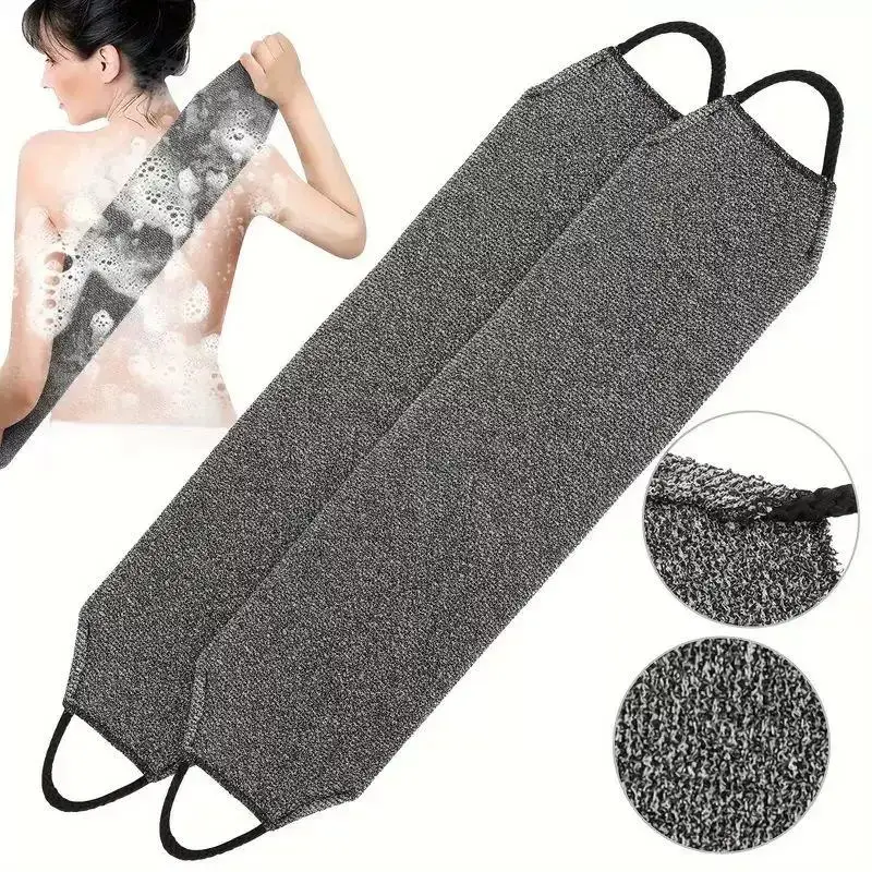 Stretch Long Exfoliating Bath Strip Double Sided Skin Polish Shower Back Scrub Towel for Dead Skin Removal Body Care