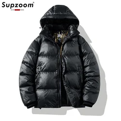 Supzoom New Arrival Top Fashion Autumn And Winter Shiny Large Warm Coat Casual Thicken Couple Bread Down Jacket Men