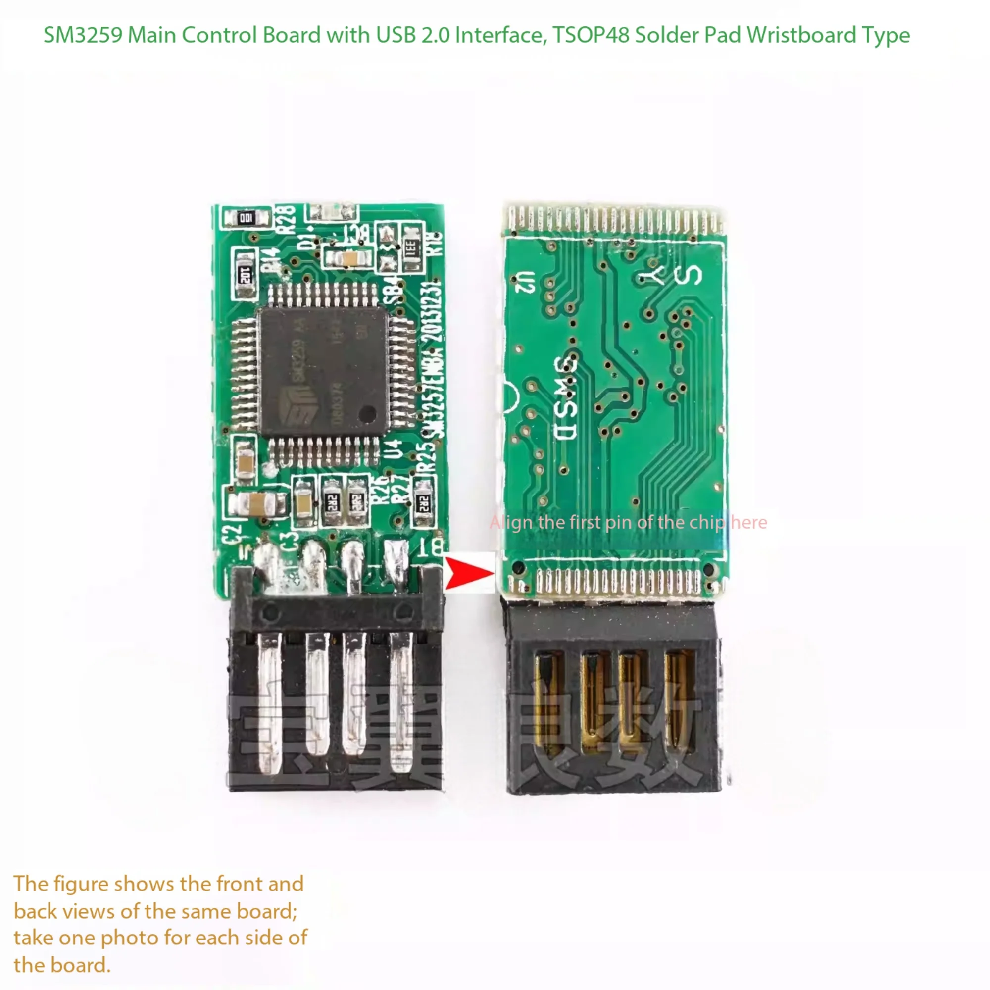 Silicon Motion SM3257/SM3259 main control board, wrist board, DIY USB flash drive circuit board, single-panel TSOP48 solder pad