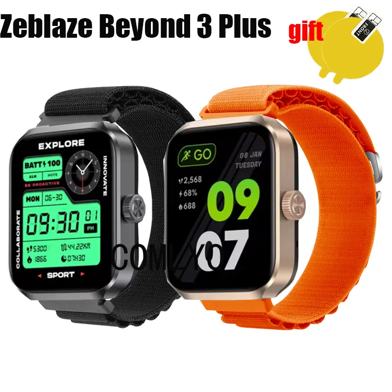 3in1 Band For Zeblaze Beyond 3 Plus Smart Watch Strap Nylon Soft Bracelet Bands Belt Screen Protector film