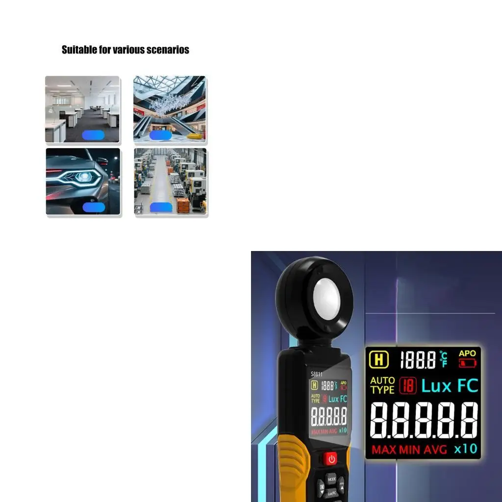 652F High Accuracy Luxmeter with LCD Display and Data Storage Digital Light Meter