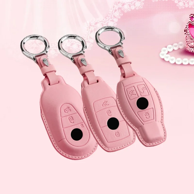 

High Quality Leather for Mercedes Benz E C S GLC Class E200 E400 E63 W213 S550 S560 C260 A200 Remote Car Key Case Women Key Bag