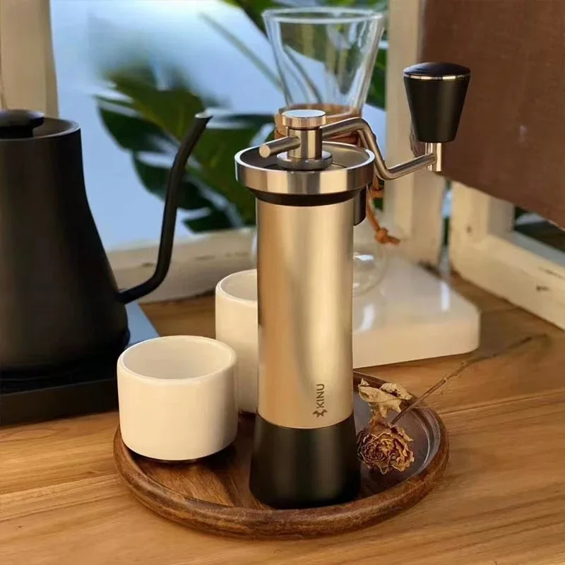 Manual Coffee Grinder Cafeteira Cozinha Coffee Accessories Portable High Quality  Hand Grinder Titanium Plating Burr