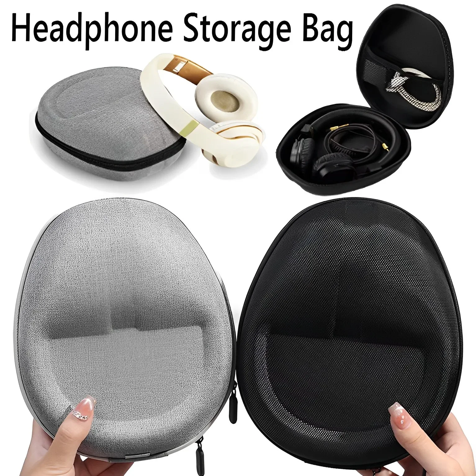 

Headphone Case Universal Headset Protective Carry Case Portable Wireless Headphone Shockproof Hard Shell Bag Protector for Sony
