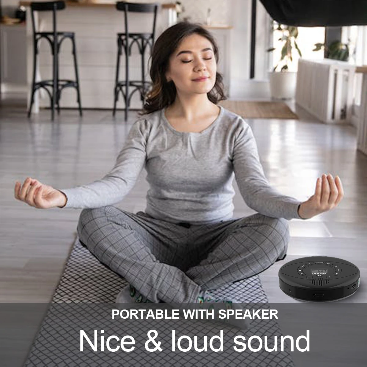 portable cd player with bluetooth rechargeable discman with speaker and earbuds walkman cd with speaker and bluetooth transmiter view 5