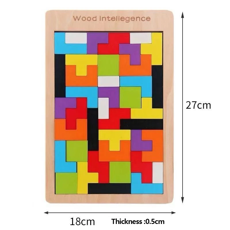 3D 나무 러시아 퍼즐 아기 조기 교육 색상 모양 게임, 어린이 생각 논리 사각형 장난감 퍼즐, 어린이 크리스마스 선물