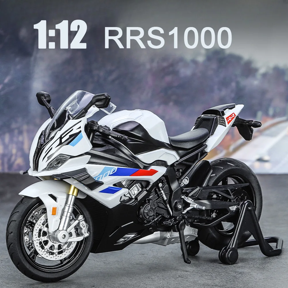 

1/12 Scale RRS1000 Motorcycle Alloy Car Model Toys Metal Diecasting Suspension Function Motorbike Models for Children's Gifts