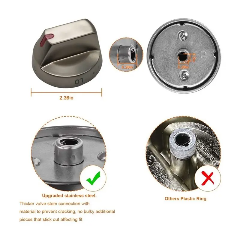 VEHO-Replacement Parts For Gas Stove Electric Range Knob Replacement For NX58M6850SG, NX58J7750SG, NX58J5600SG, NX58K785