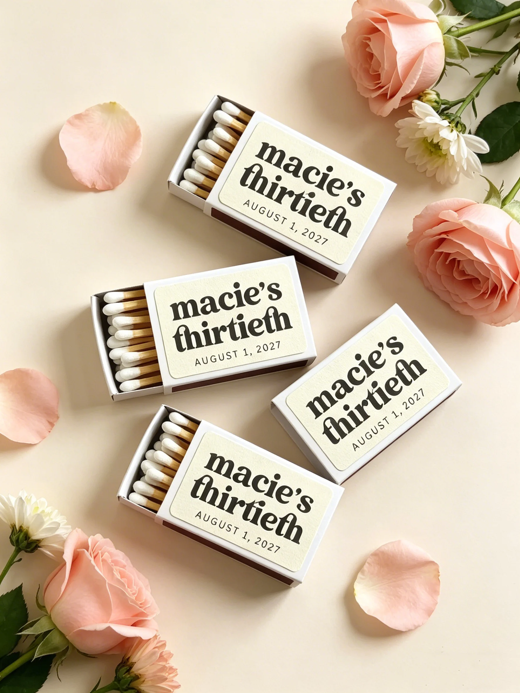 

Персонализированные спичечные коробки на заказ для 30-го и 49-го дней рождения, сувениры для украшения праздничного ужина